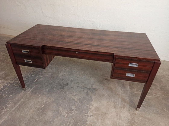Image 1 of Bureau vintage de style Art déco en ébène de Macassar