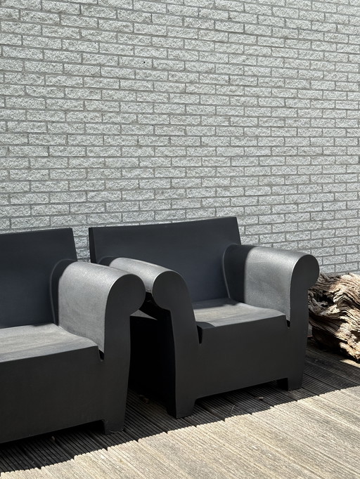 Modern Bubble design chair/ armchair Kartell 2 pieces, black