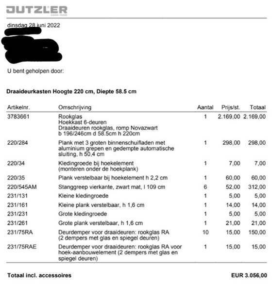 Image 1 of Armoire/meuble d'angle de luxe Jutzler à portes battantes fumées