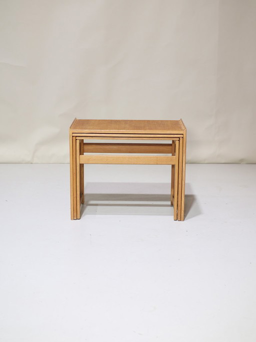 Nesting tables oak side tables Danish vintage