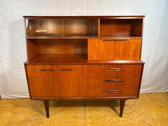 Image 1 of Mid Century Retro Teak Sideboard / Highboard by Jentique Circa 1960  A fantastic mid century modern teak sideboard / highboard b