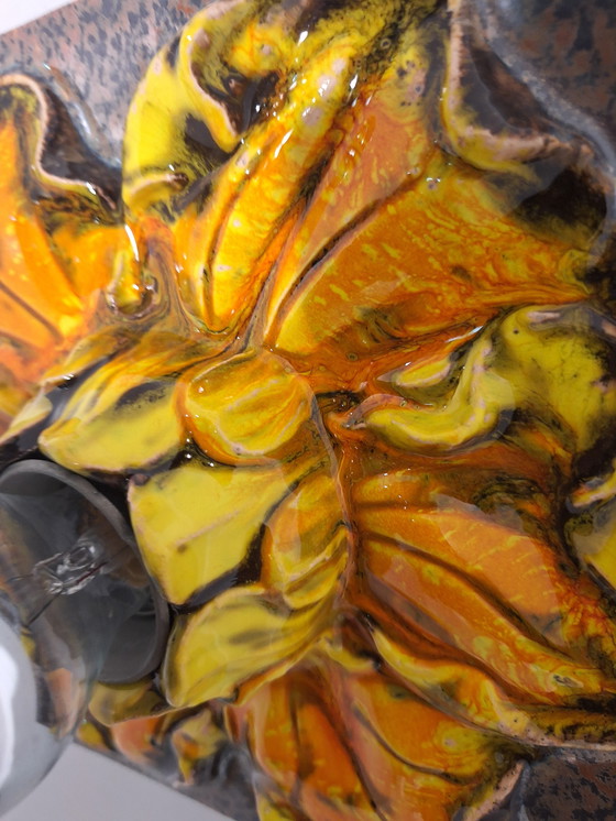 Image 1 of Keramiek bloemen muurlamp 1960