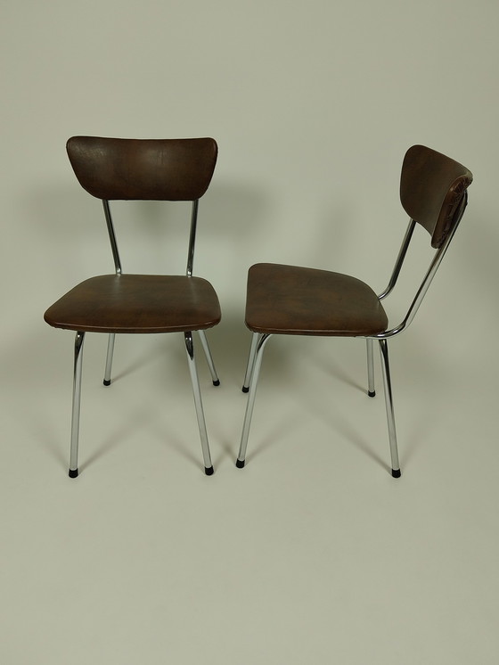 Image 1 of 6 sedie vintage in pelle Skai, anni '60 - '70