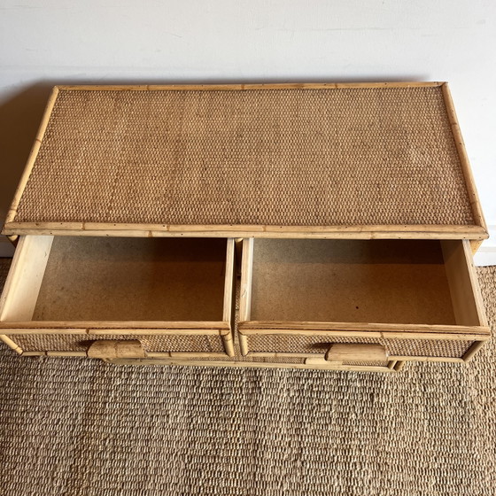 Cómoda de ratán y bambú, años 80, Italia – Rattan (photo 5 of 8)