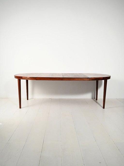 Table ronde danoise en palissandre des années 1950/1960
