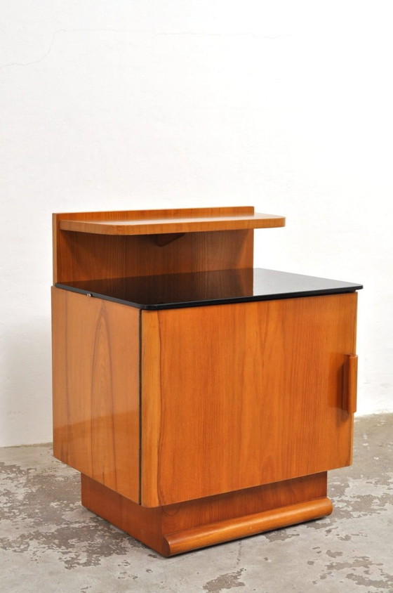 Comodini Art Déco Jindrich Halabala, anni '40 – Glass, Wood (photo 8 of 13)
