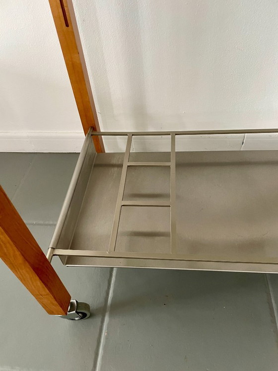 Image 1 of Chariot de bar vintage au design scandinave avec glacière intégrée en métal