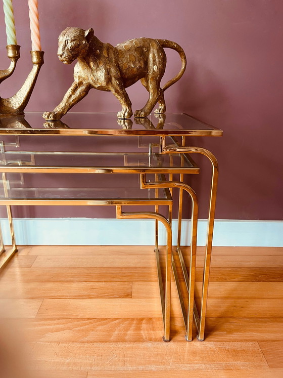 Image 1 of Juego de mesitas auxiliares italianas de los años 70.