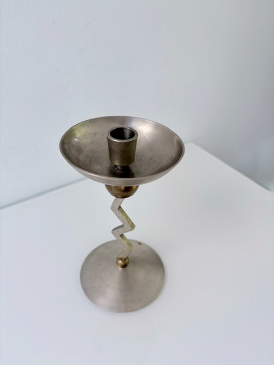 Portacandele Vintage Postmoderno Ottone/Nichel Anni '80 – Metal (photo 7 of 13)