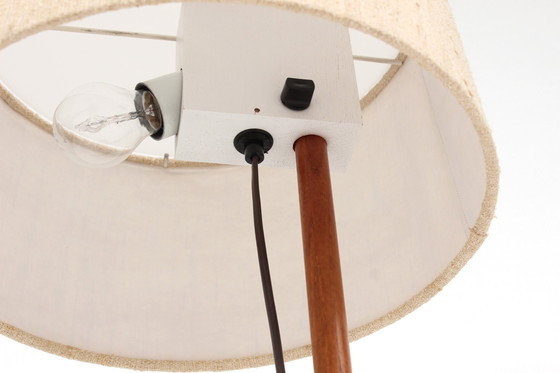 Image 1 of as new! DOMUS Danish Mid - Century eccentric Teak Table Lamp, Vintage Table Lamp with adjustable Lampshade