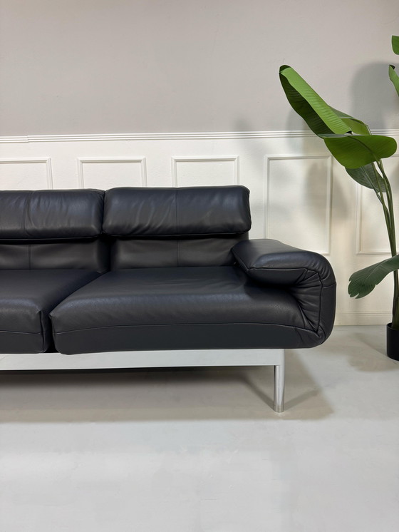 Image 1 of Rolf Benz Plura 380 Multifunktion Sofa Ledersofa Couch Blau