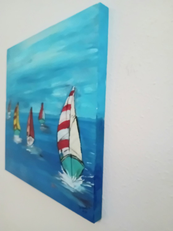 Image 1 of Gemälde "Segel" - 2 Tafeln