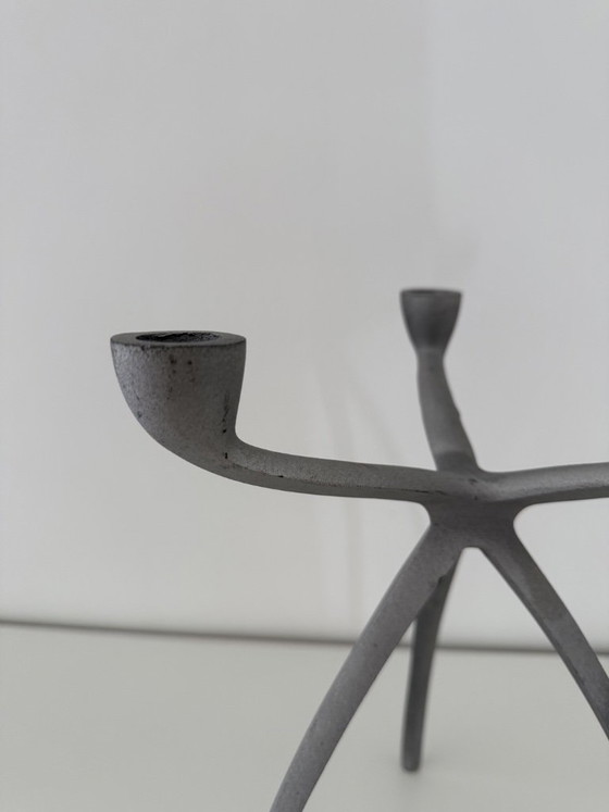 "Spider" tripod candlestick, space age Starck Eames 80s design – Table accessories, Aluminium (photo 11 of 13)