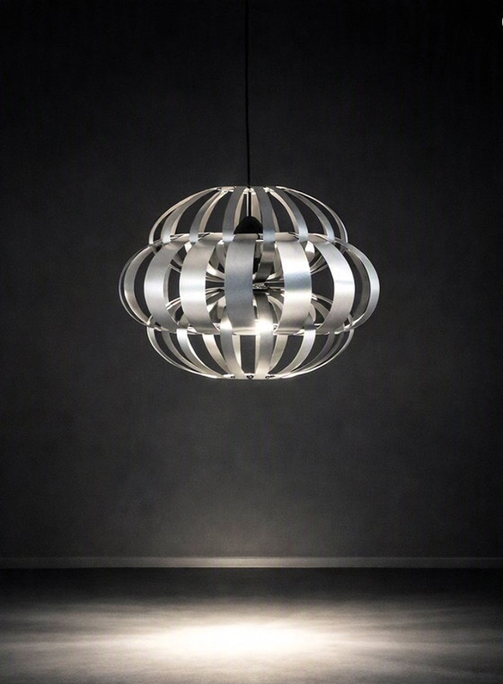 Max Sauze Hängelampe – Frankreich, ca. 1960 – Pendelleuchten, Aluminium (photo 3 of 12)