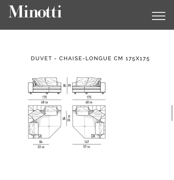 Image 1 of Minotti Freeman modular corner sofa 175x392cm fabric cat. G