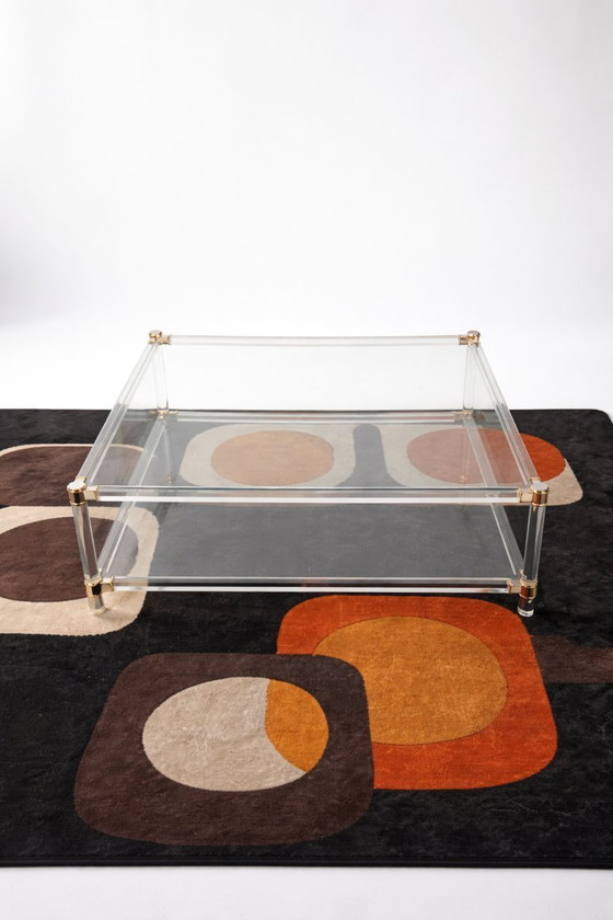 Image 1 of Hollywood Regency large coffee table in acrylic glass