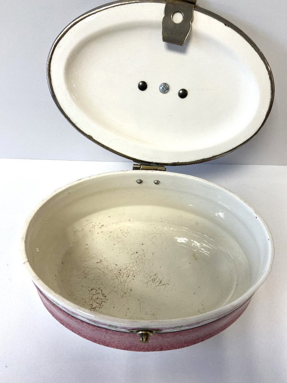 Image 1 of Vintage Art Nouveau aardewerken koekjespot, gemaakt in Duitsland, begin 1900.