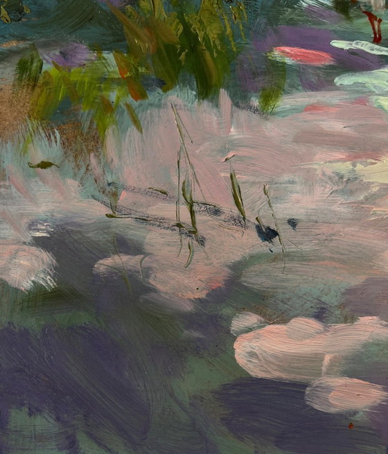 Original Oil Painting Nature Landscape Walk in the Forest – Paintings & Drawings, Mdf (photo 7 of 9)