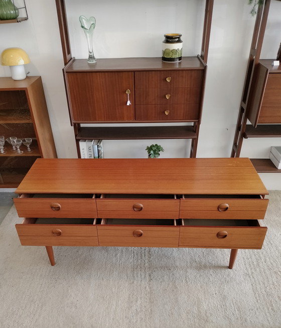 Image 1 of Vintage Deens design teakhouten sideboard, dressoir 