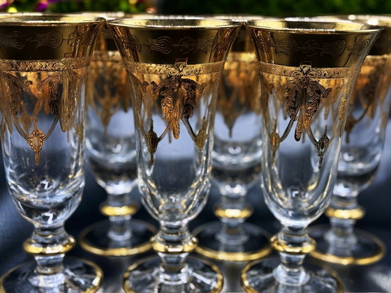 Image 1 of SC Line Art Glassware – Set of 6 crystal glasses decorated in 24k gold 