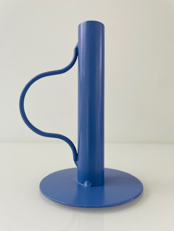 Image 1 of Modern lavender-colored metal candlestick