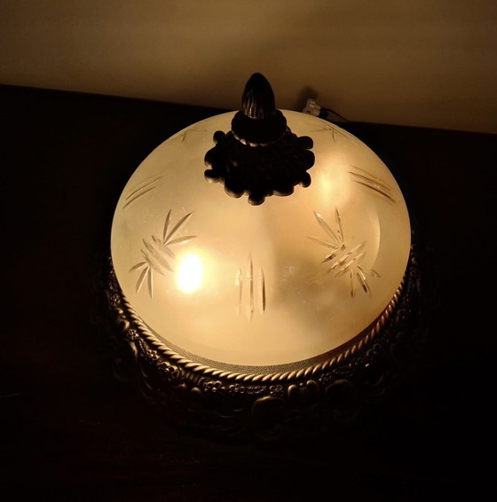 Image 1 of Lampe de plafond vintage/ brocante avec rosette rand