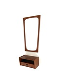 Vintage Danish teak mirror + hallway cabinet, CFC Silkeborg ‘60