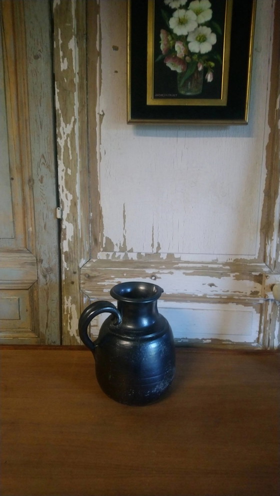Brocca in ceramica smaltata nera "Jean Marais" – Bicchieri e caraffe, Porcelain, Vintage (photo 7 of 15)