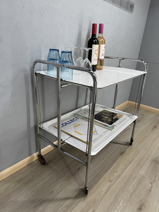 Image 1 of Vintage serving trolley on wheels - stylish & functional