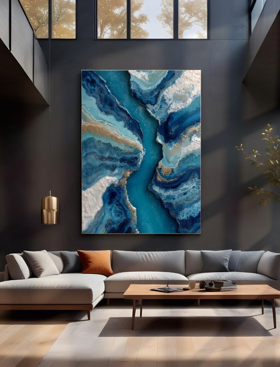Image 1 of Acrylic Glass Artwork | 200x140 cm | Depthwave #9 (Ori, 1983)