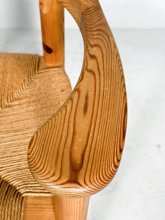 Image 1 of Rainer Daumiller & Poultries Pedersen für Grammrode 4 Stühle / Esszimmerstühle, Kiefer, Papierkordel, 1970er Jahre, Dänemark