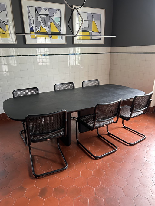 Tobi Ishi BB Italia table black, oval, cement look