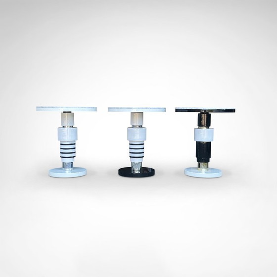 Image 1 of Handgefertigter Beistelltisch aus Keramik und Marmor im Memphis-Stil von Casalto 2020, 3er-Set