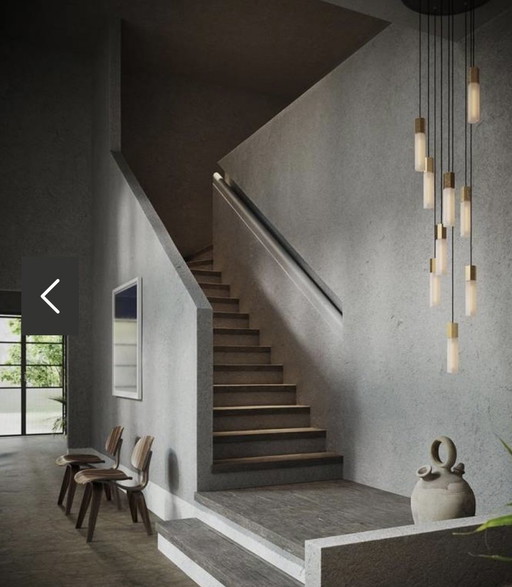 Tala LED Basalt 9 cluster pendant lamp LED brass