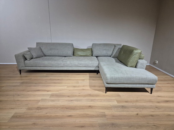 Image 1 of Montel Hampton - Corner sofa - Gray - Green - Fabric - Design