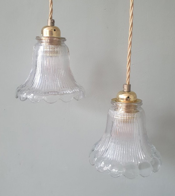 Set of 2 Holophane pendant lamps, Art Deco – Metal (photo 4 of 23)
