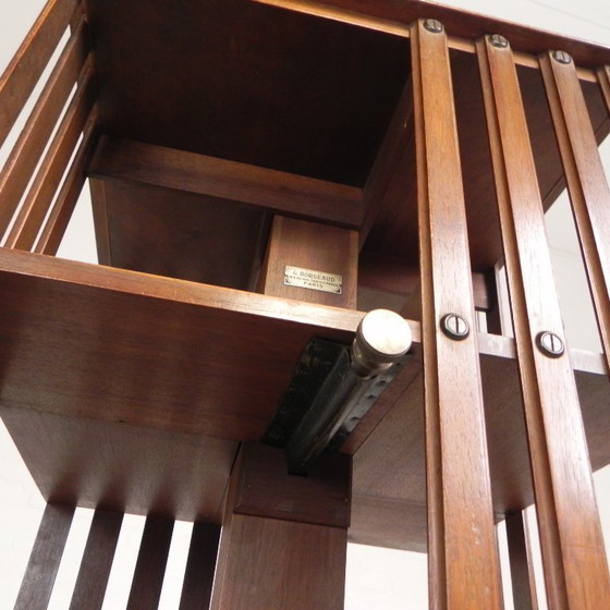 Image 1 of Mahogany book carousel G. Borgeaud Paris, 1930s