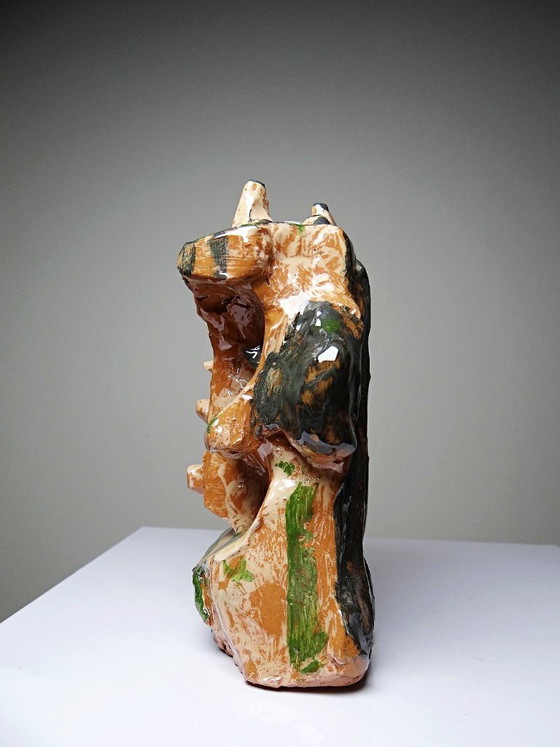 Image 1 of Modern anthropomorphic sculpture in glazed terracotta, vintage 1970s-2000s