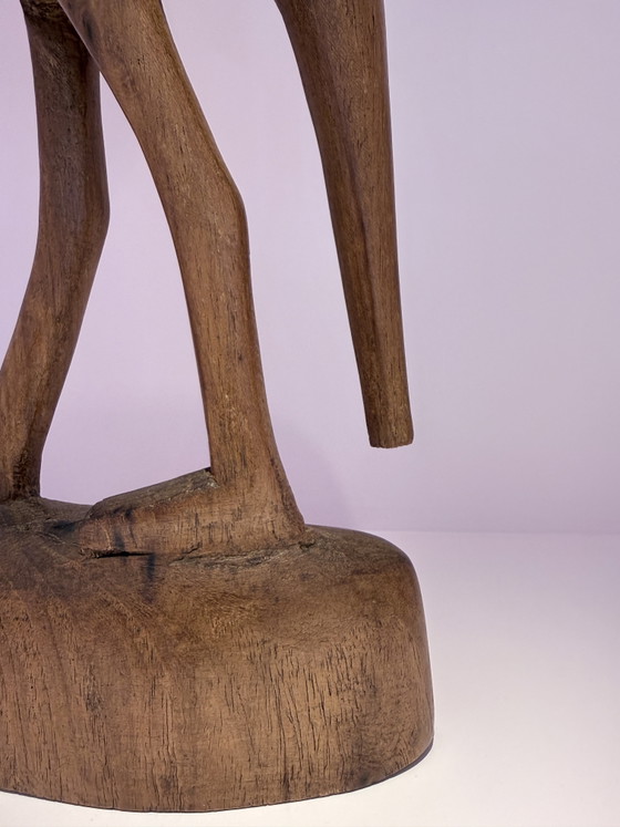 Image 1 of Beautiful set of XL mid-century wooden herons / cranes – 60s/70s
