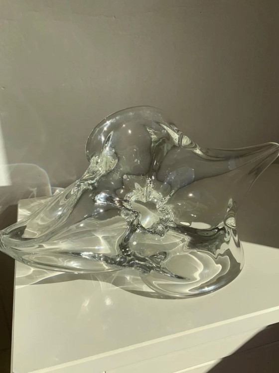 Image 1 of XXL-Skulpturschale aus Muranoglas – „Muschelelement“ – 2,3 kg – 1970er Jahre