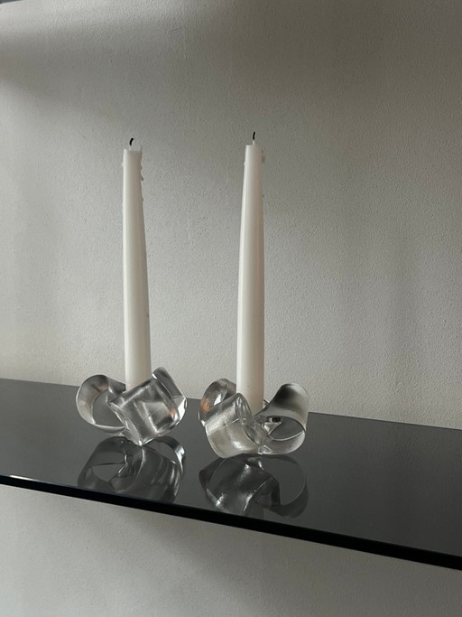 Rosenthal studio-line Bougeoirs en cristal – lot de 2 – kandelaars en kaarsen, Crystal (photo 2 of 4)