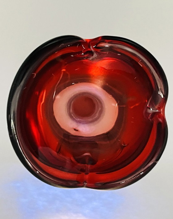 Image 1 of Retro sueco- Börne augustsson- Jarrón con huella digital - alto- rojo