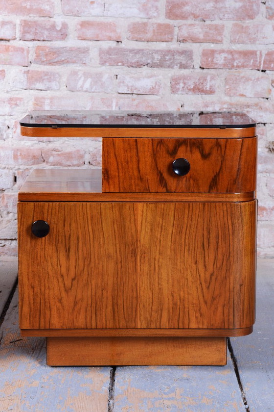Restored Art Deco Dressing Mirror, by J. Halabala for UP Zavody, Czech, 1940s, Dressing tables, Glass, Wood (photo 14 of 18)