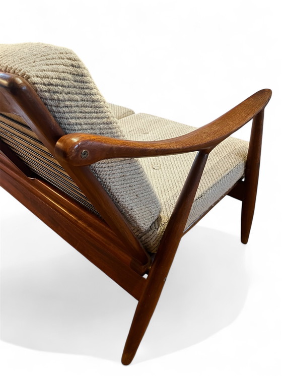 Image 1 of 3-Sitzer-Sofa aus Teakholz von Frederik Kayser aus der Möbelfabrik Vatne