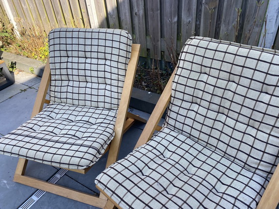 Image 1 of Deux chaises pliantes vintage de design danois, années 70, style plage.