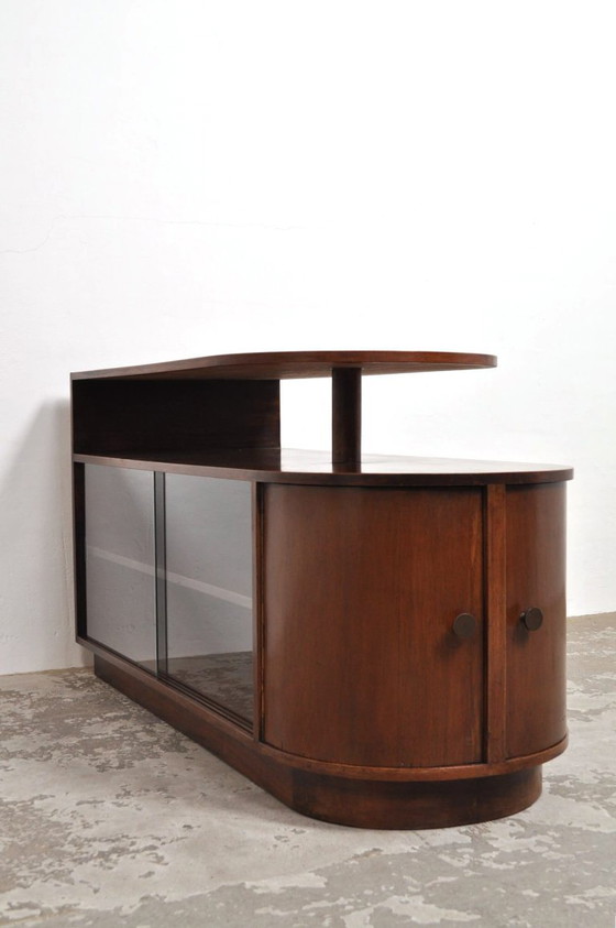 Art Deco Divider Walnut, 1930s – Sideboard, Glass, Wood (photo 8 of 14)