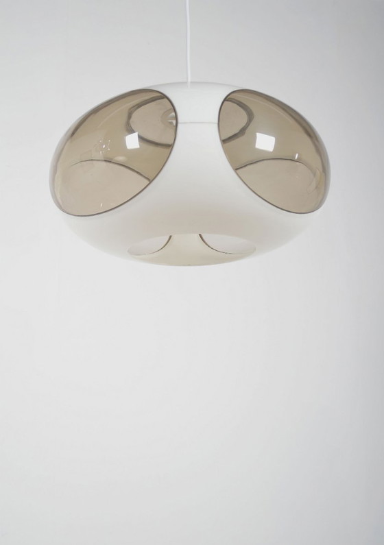 Image 1 of Space age UFO pendant lamp 'Bug Eye' (white) by Massive, 1970s