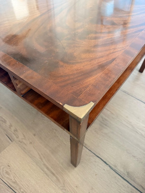 Table basse militaire vintage – Bois et laiton – Environ 100 x 100 cm – Tables basses, Wood (photo 5 of 11)