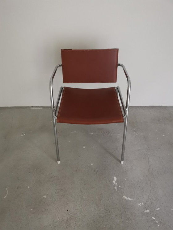Pair of TBA chairs by Christophe Gevers - re-edition by BE-Classics – Dining chairs, Metal, Leather (photo 9 of 16)