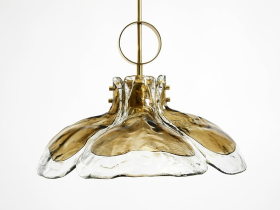 Image 1 of Beautiful, rare, original 1960s J.T. Kalmar Franken heavy Murano glass floral ceiling lamp
